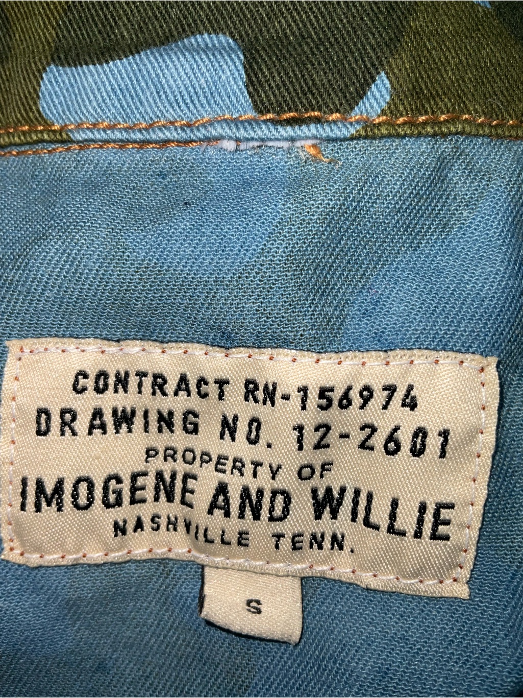 Imogene + Willie Blue & Green Camouflage Field Jacket — image 3 of 7